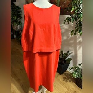 Eliza J Vibrant orange overlaid cut in a single piece size 18W